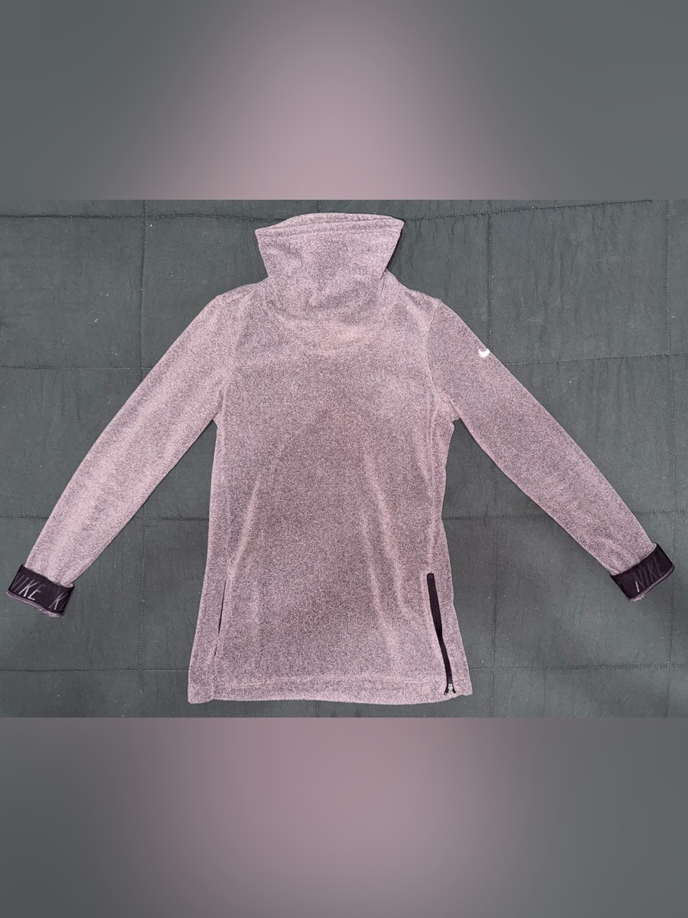 Nike Women’s Heathered Dusty Pink Pullover Turtleneck Sweater